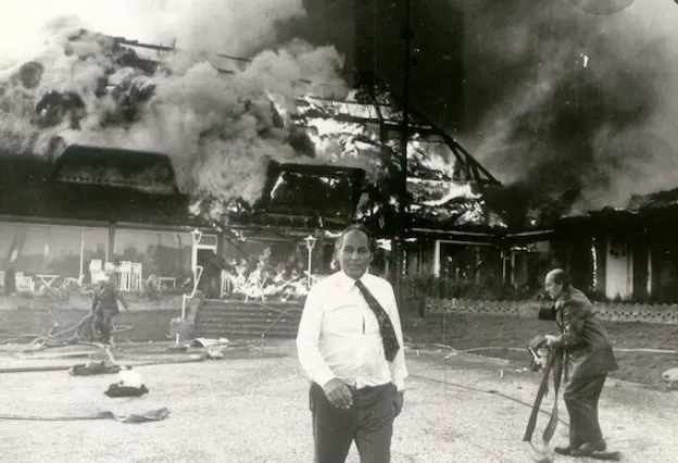 Gerrit durante el incendio del 16 de abril de 1983